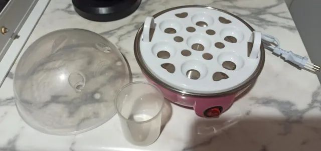 Cozedor Elétrico de Ovos Egg Cooker Rosa 110 Volts Novo Original 40 - Foto 2