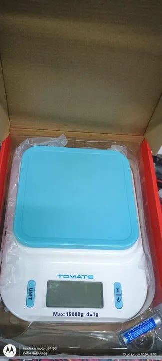 Balança Culinária, Dieta, Comércio pesos em geral Tomate SF-440 pesa até 15kg azul - Foto 5