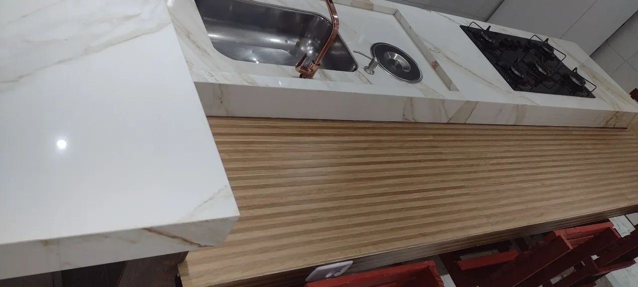 Ilha de porcelanato cozinha  - Foto 5