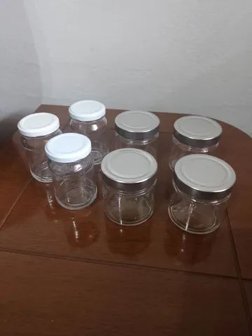 lote com 7 potinhos de vidro vazios para artesanato - Foto 2