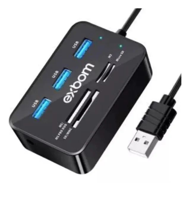 Hub com leitor de cartão 7 em 1 -usb 2.0 uh-r230 - Exbom Loja Coimbra Computadores Entrega - Foto 3