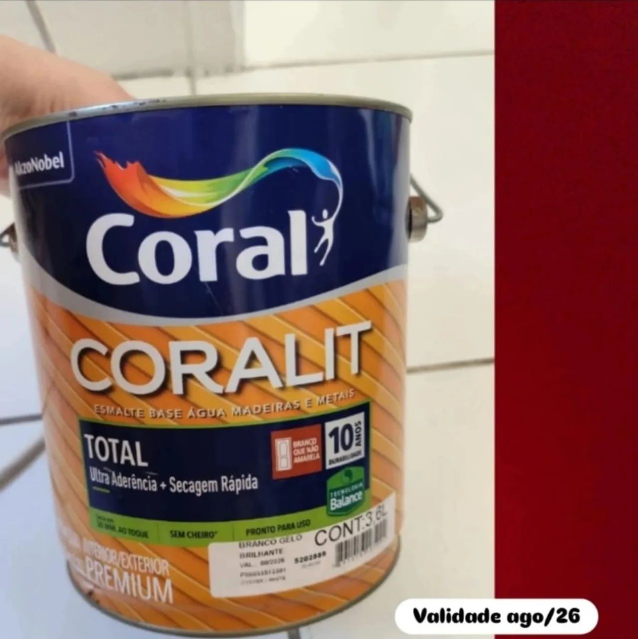 Tinta coral coralit esmalte base água madeira e metais 3,6 l branco gelo