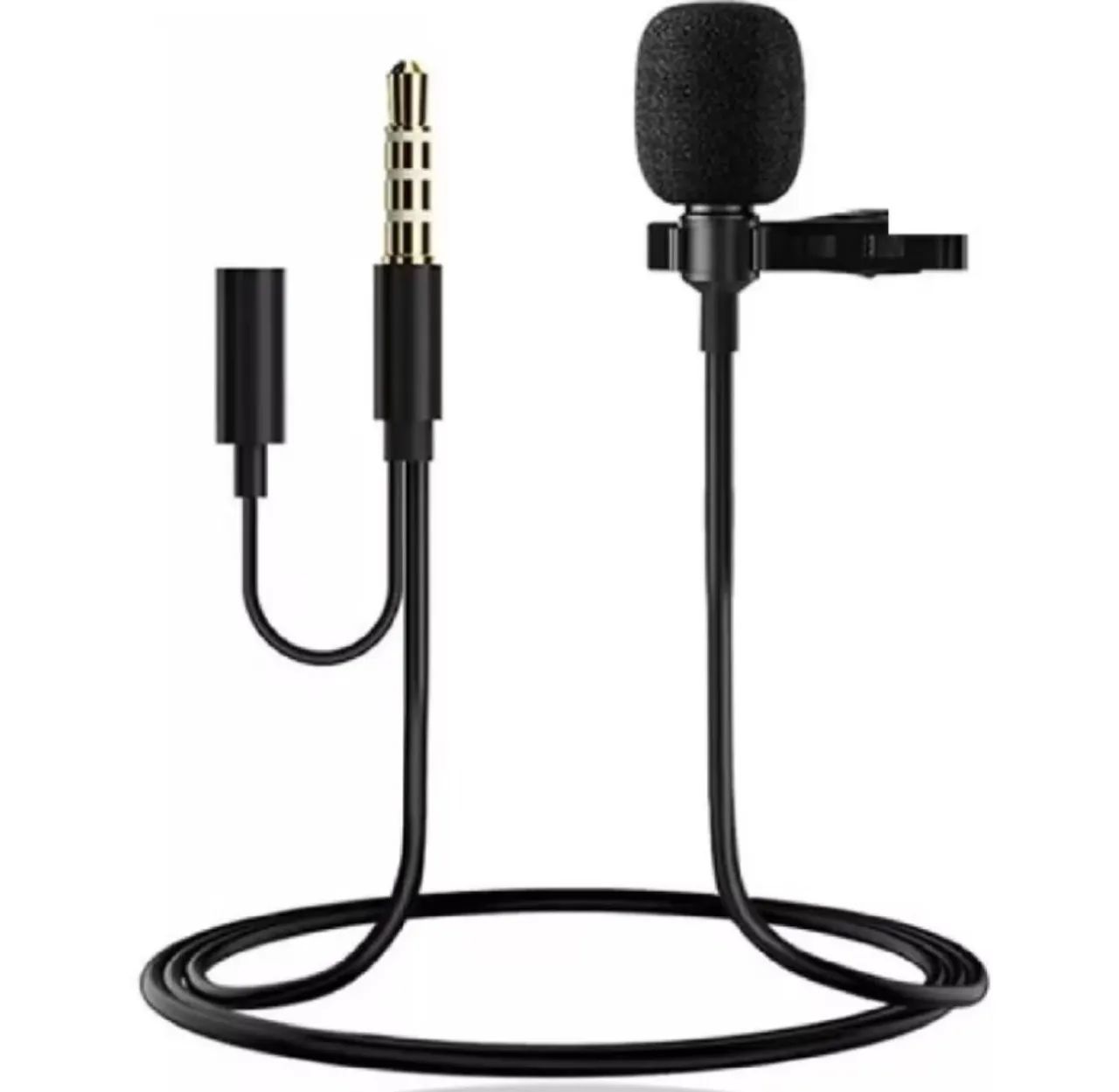 Microfone De Lapela com adaptador p2  p3 femea Para Celular Smartphone