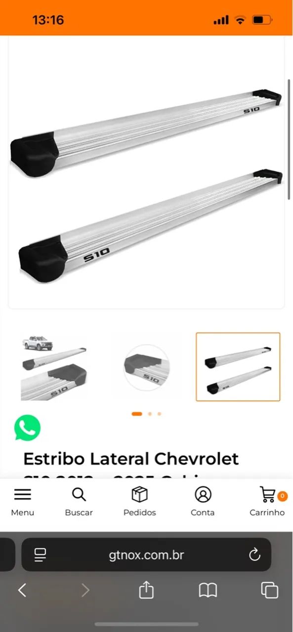 Estribo Lateral Chevrolet S10, mas serve para outros modelos de carros