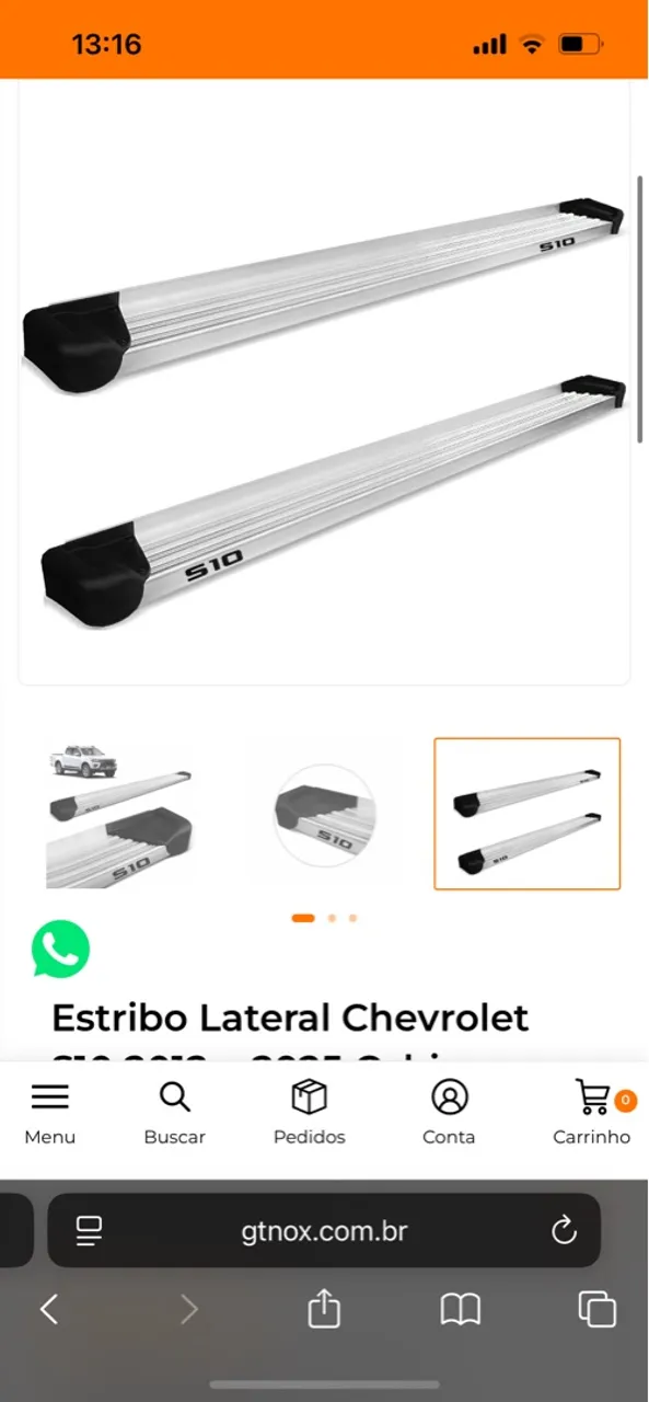Estribo Lateral Chevrolet S10, mas serve para outros modelos de carros