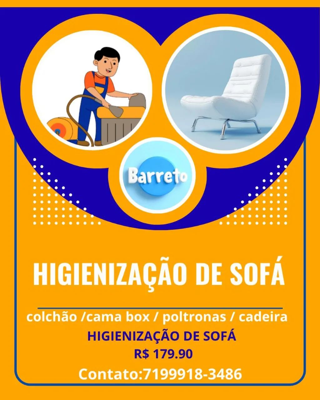 Sofá higienização 179.90 64232511727619120