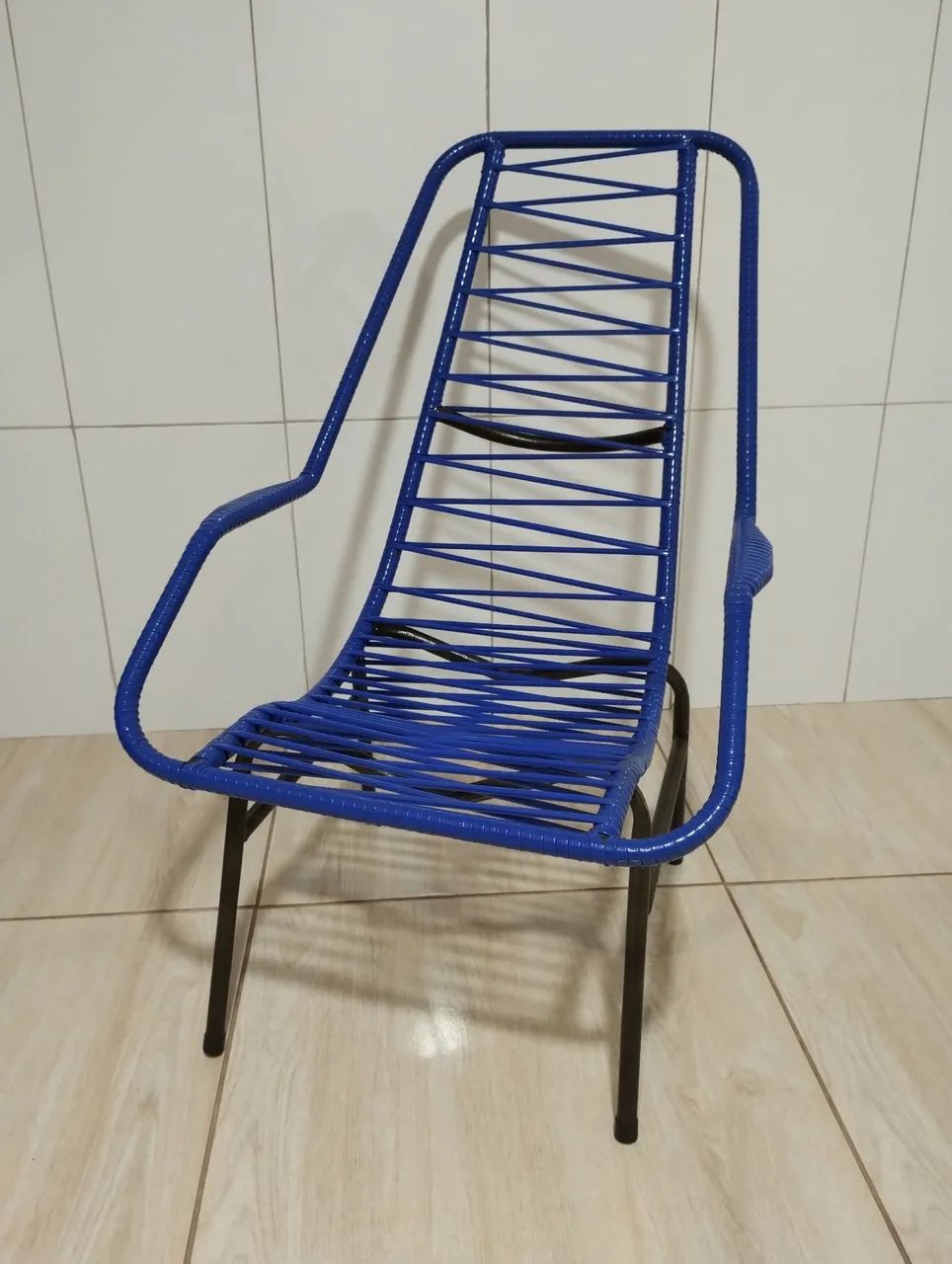 Cadeira de Descanso de Fio Nova - Cinza, Roxa e Azul - Foto 3