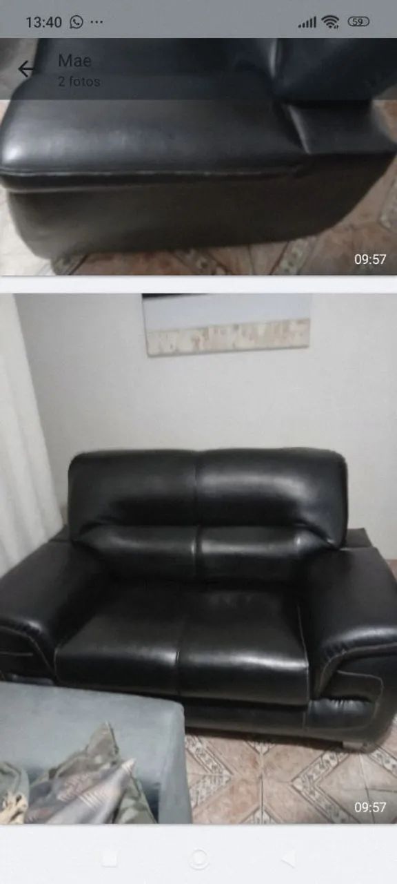 Sofá de Couro 3 lugares