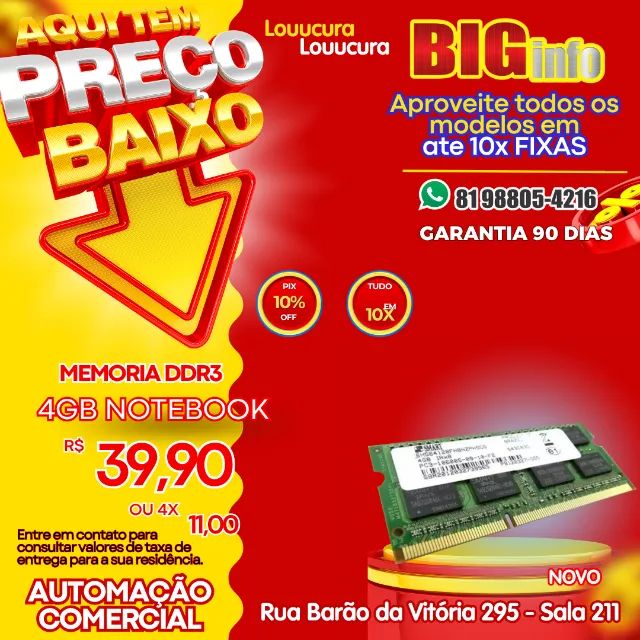 4GB DDR3 1600MHZ Memory - Notebook - Warranty64308140858241120