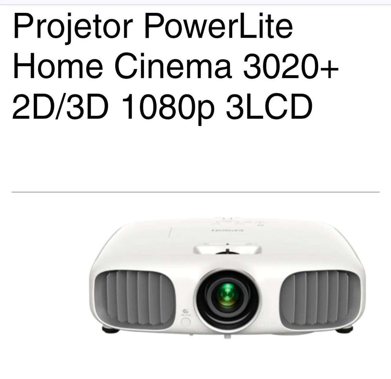 Projetor Powerlite home cineme 3020 epson com receiver sony de 720 - Foto 3