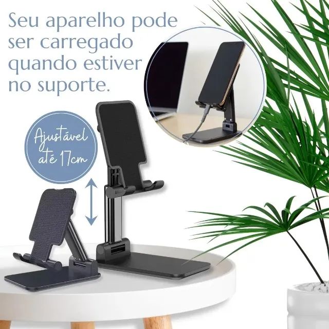 Suporte De Mesa Para iPad iPhone Tablet Celular Ajustável Loja Coimbra Computadores - Foto 4