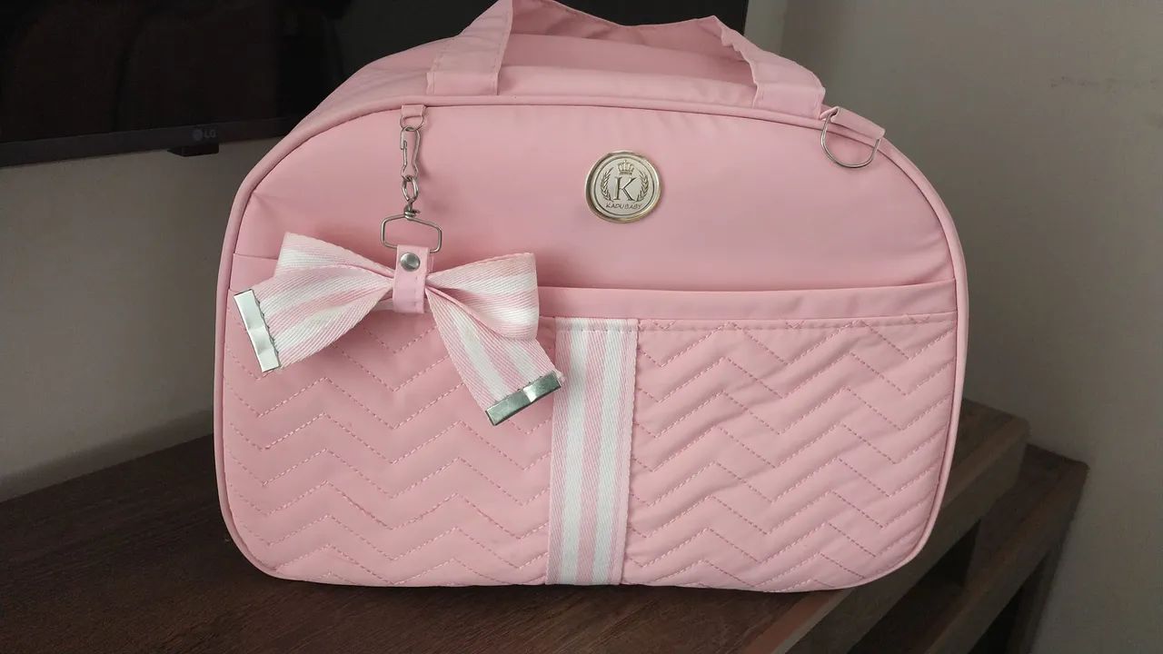 Bolsa maternidade rosa