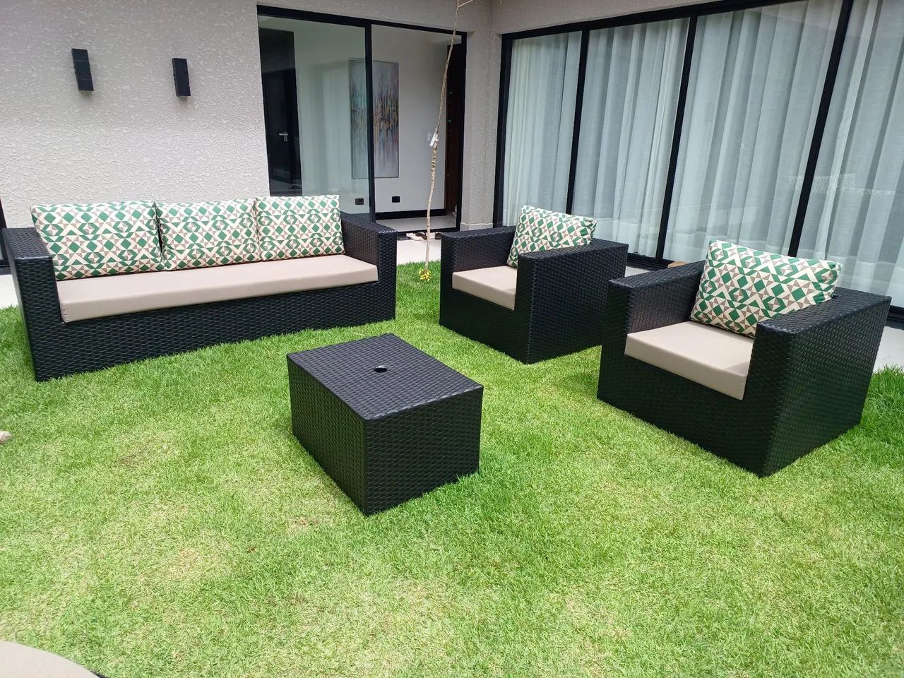 Conjunto de Sofá e Poltronas para Área Externa