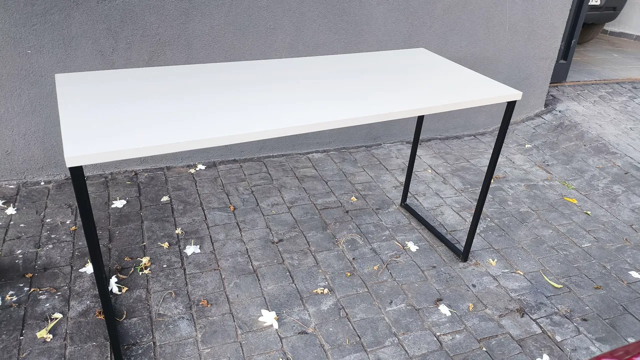 Escrivaninha industrial off white atacado ou varejo