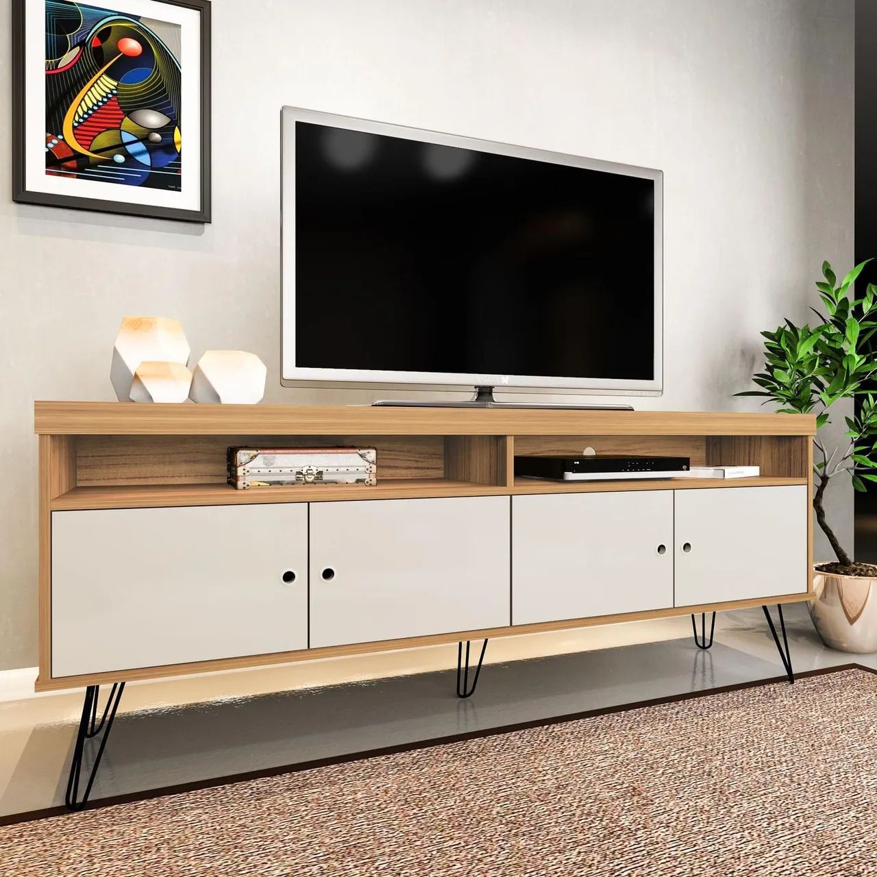 Rack Bancada Retrô liberty com pés em metal