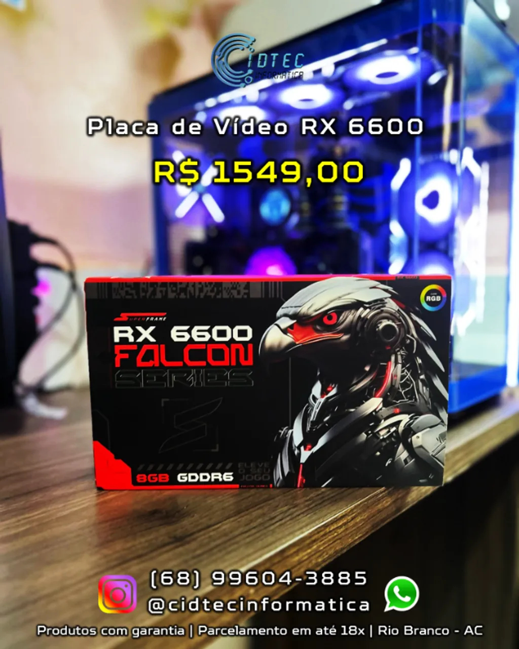 PLACA DE VÍDEO RX6600!!