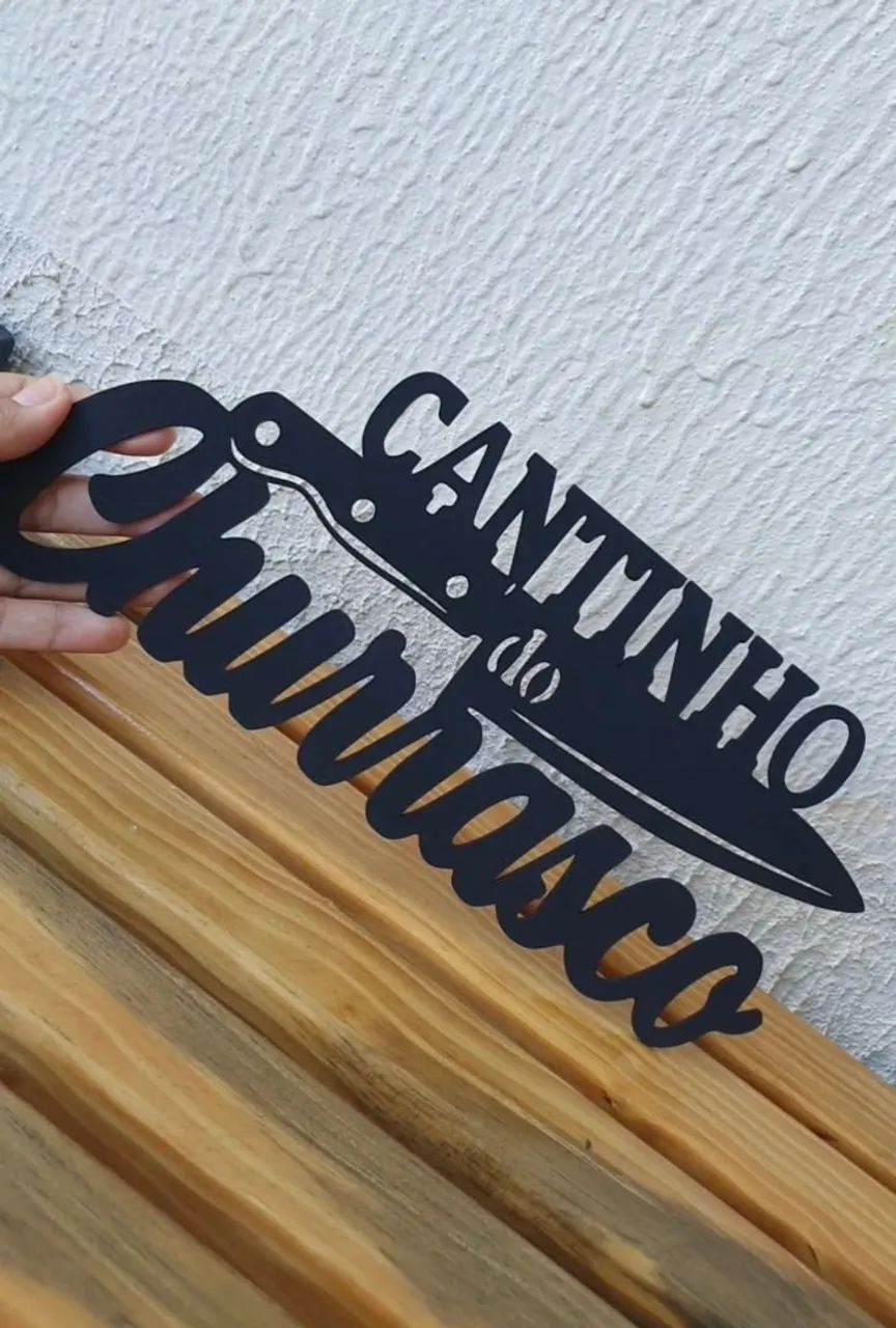 Cantinho do Churrasco - Placa Decorativa