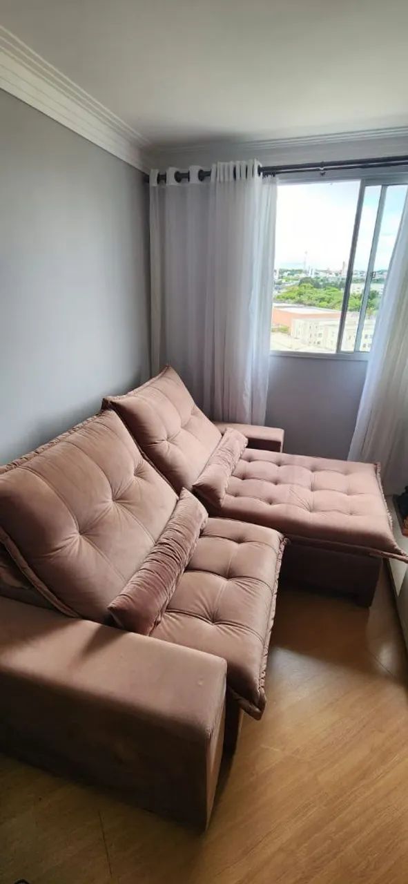 Sofá Cama de Canto em Suede Bege - Foto 3