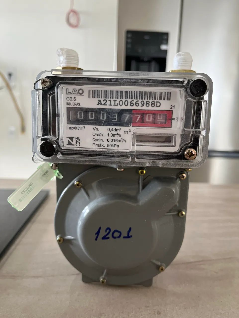 Medidor de Gás G6 com regulador de 1kg/h 1