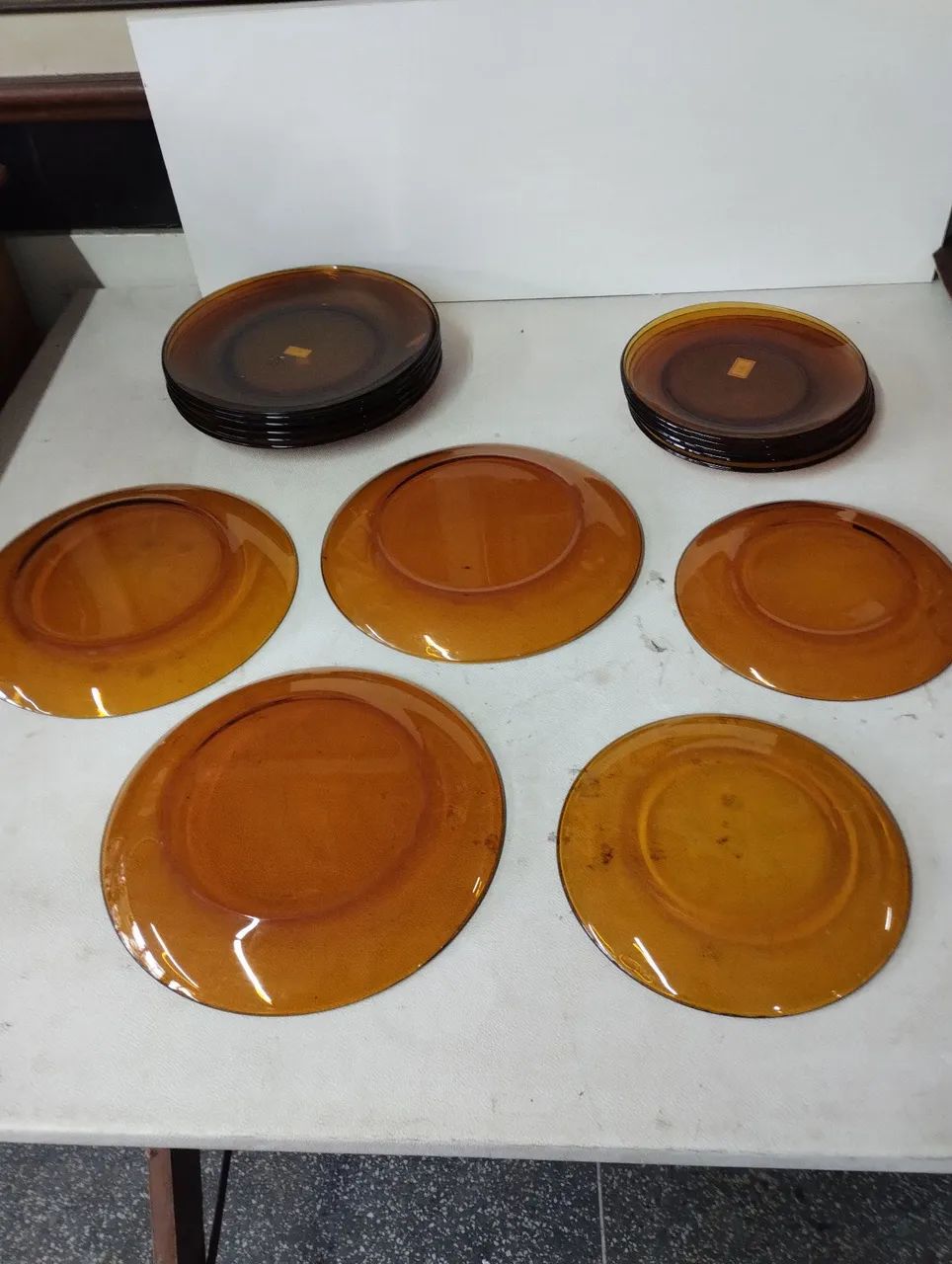 Jogo de Pratos de Vidro Âmbar - Foto 2