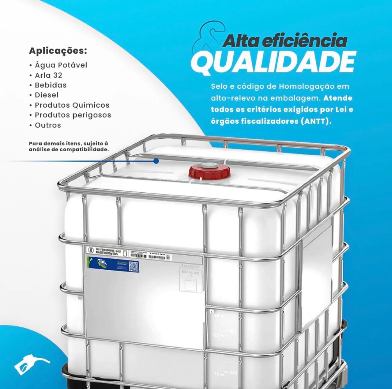 Tanque IBC 1000 Litros Novo - Foto 5