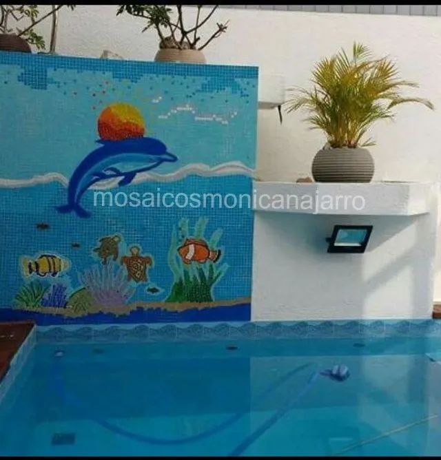 Mosaico em pastilhas de vidro para piscina, murais, transforme um ambiente em Obra de Arte - Foto 2