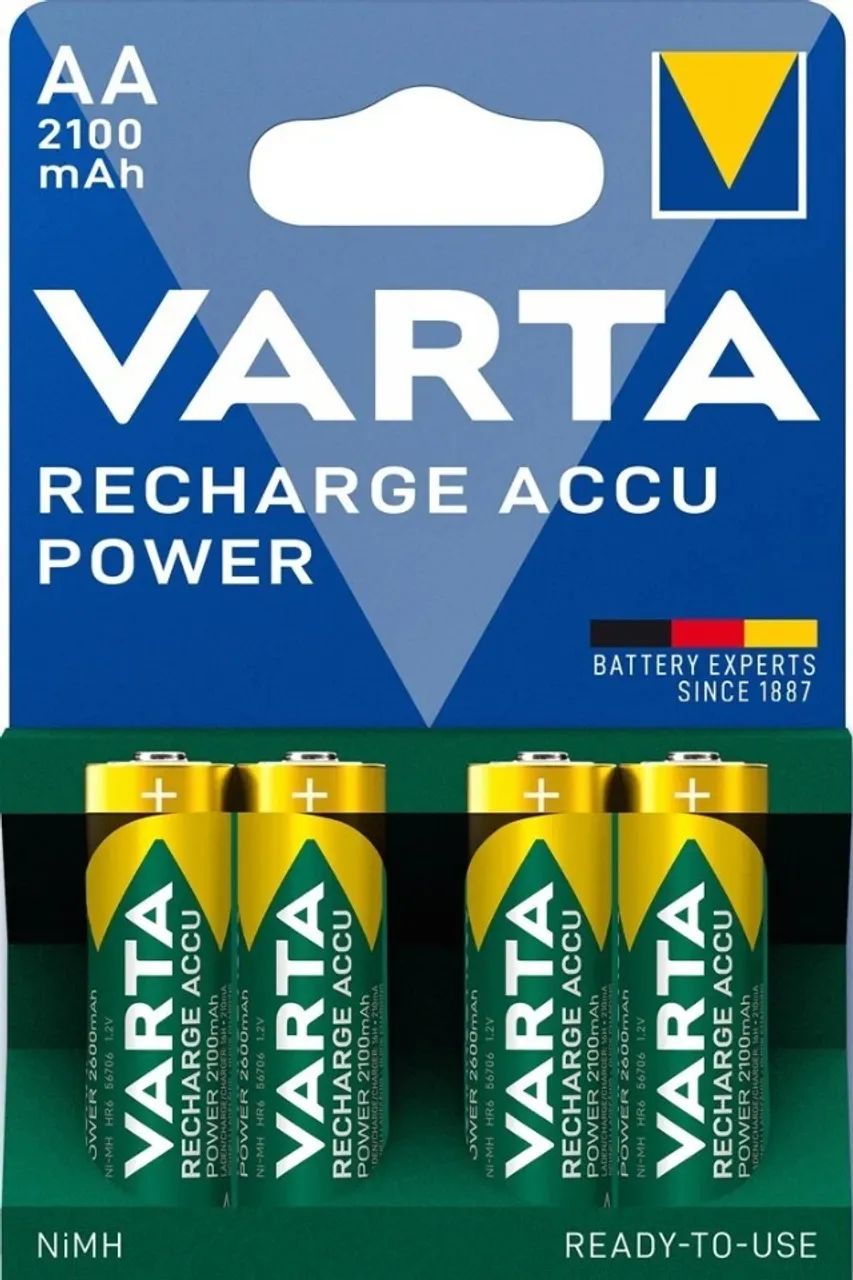 Baterias Varta 4X pilhas AA Recarregáveis ?Accu Power 2100mAh - Foto 2