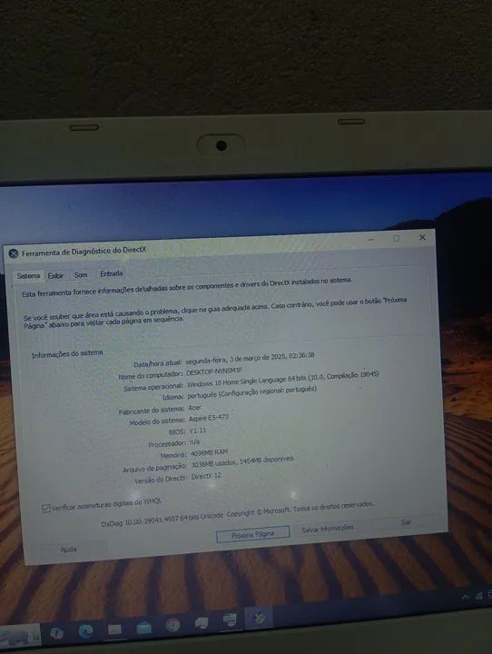 Notebook Acer com tela de 14  polegadas - Foto 6