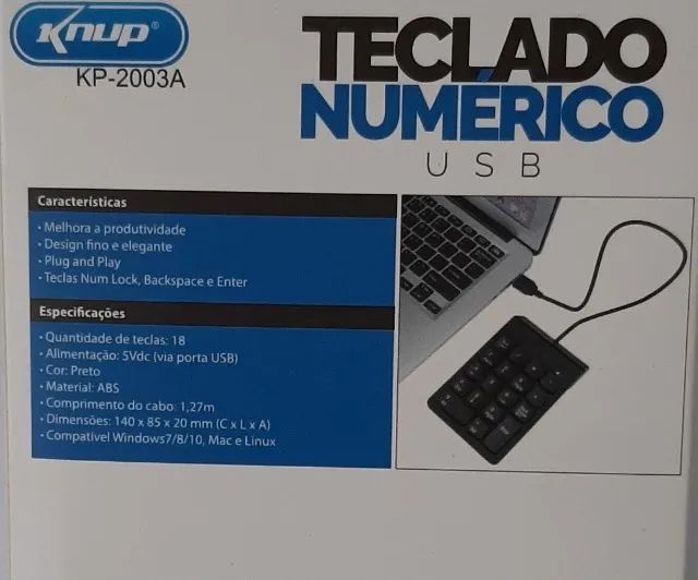 Teclado  Numérico c/ 18 teclas. !!  Usb. 2.0 Knup  Office  - Foto 2