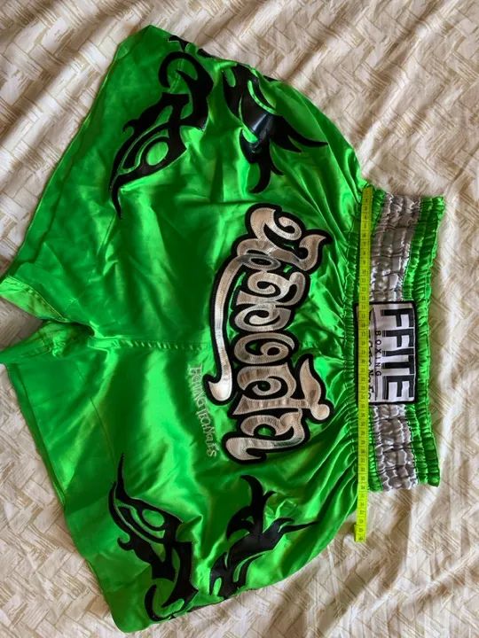 Short de Muaythai Verde tamanho GG - Foto 2