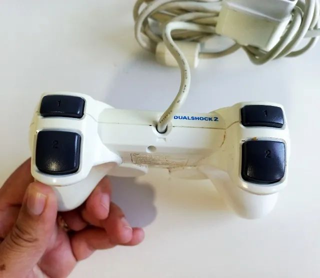 Controle PS2 Original Dualshock 2 Ceramic White D766 - Foto 5