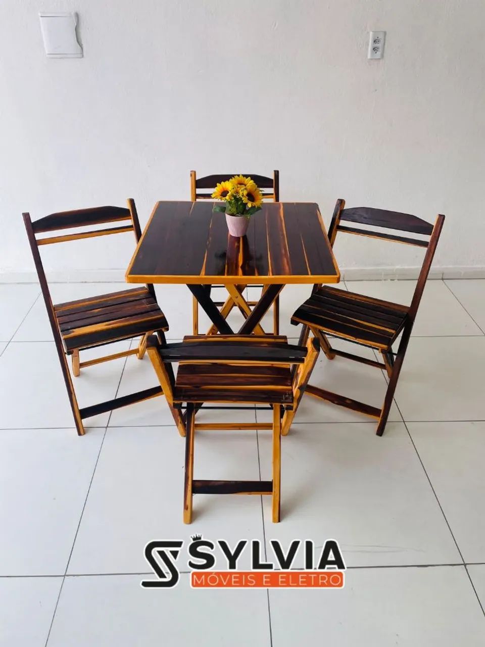 CONJUNTO DOBRÁVEL 70X70 ENVERNIZADA  - Foto 3