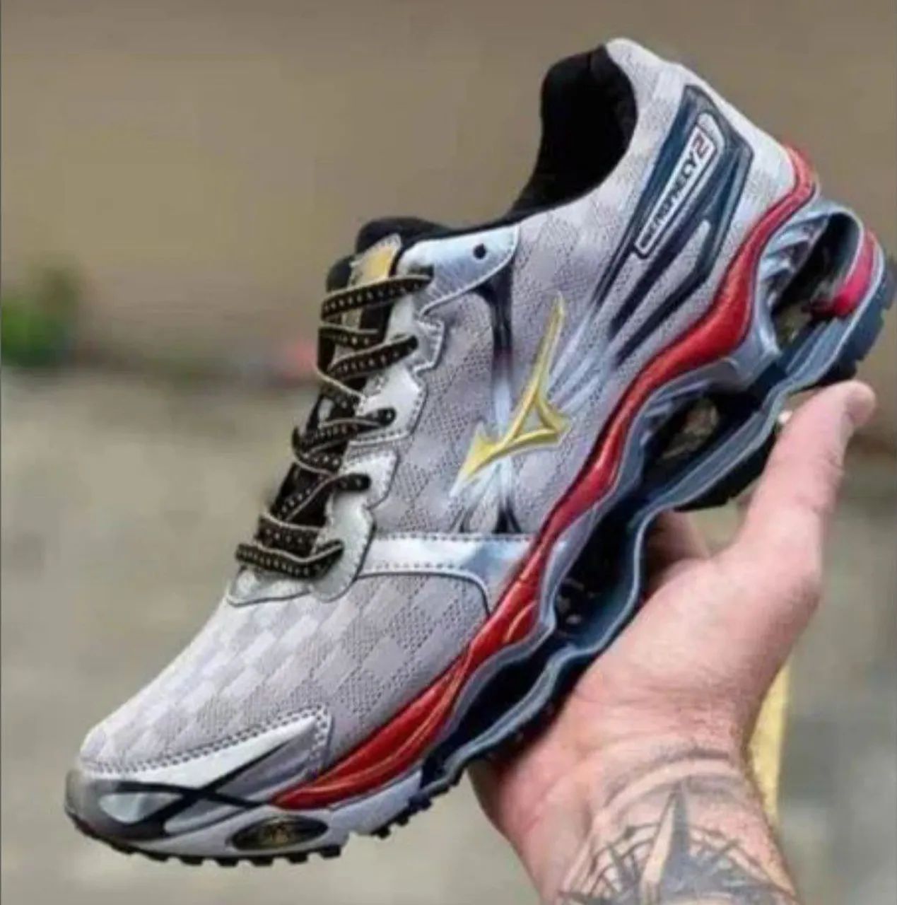 Tênis Mizuno Wave Prophecy 2- Prata e Vermelho - Foto 2