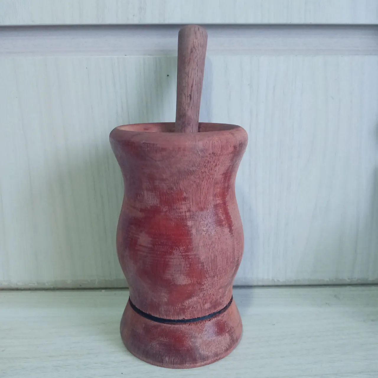 Antigo Pilão anos 70 em madeira peça linda de decoração vintage e temática.