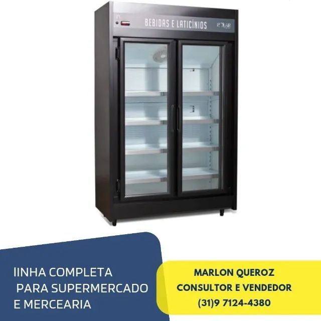 Expositor Refrigerado Auto Serviço Polar 1.25m 2 Portas - 127v