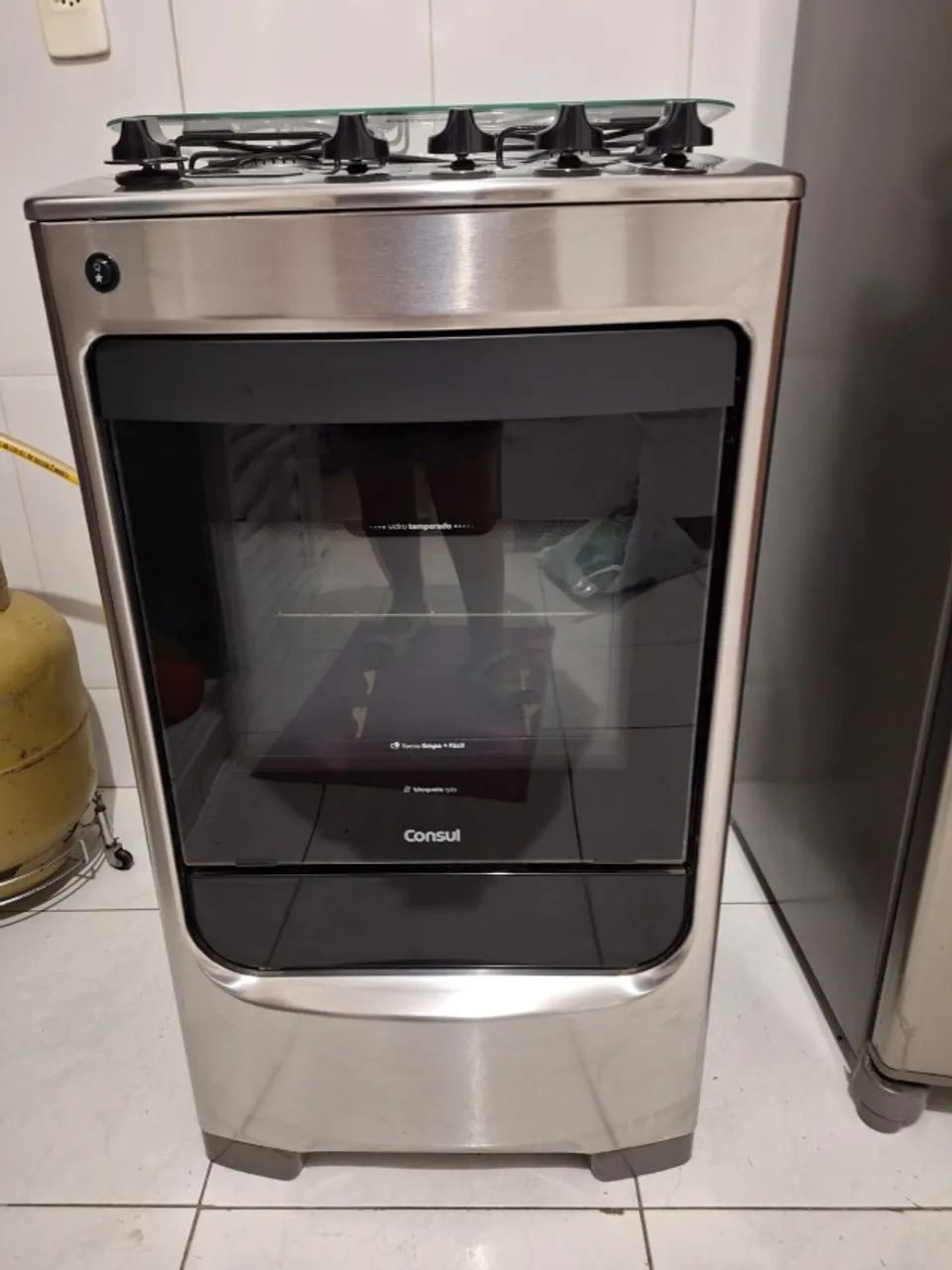 Fogão 4 bocas piso Consul CFO4NAR Bivolt Inox