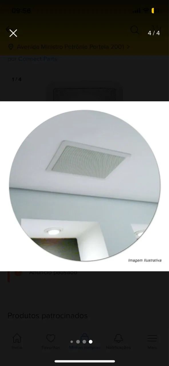 Par de Arandela Retangular Alto Falante 6 Polegadas para Teto de Gesso - Foto 2