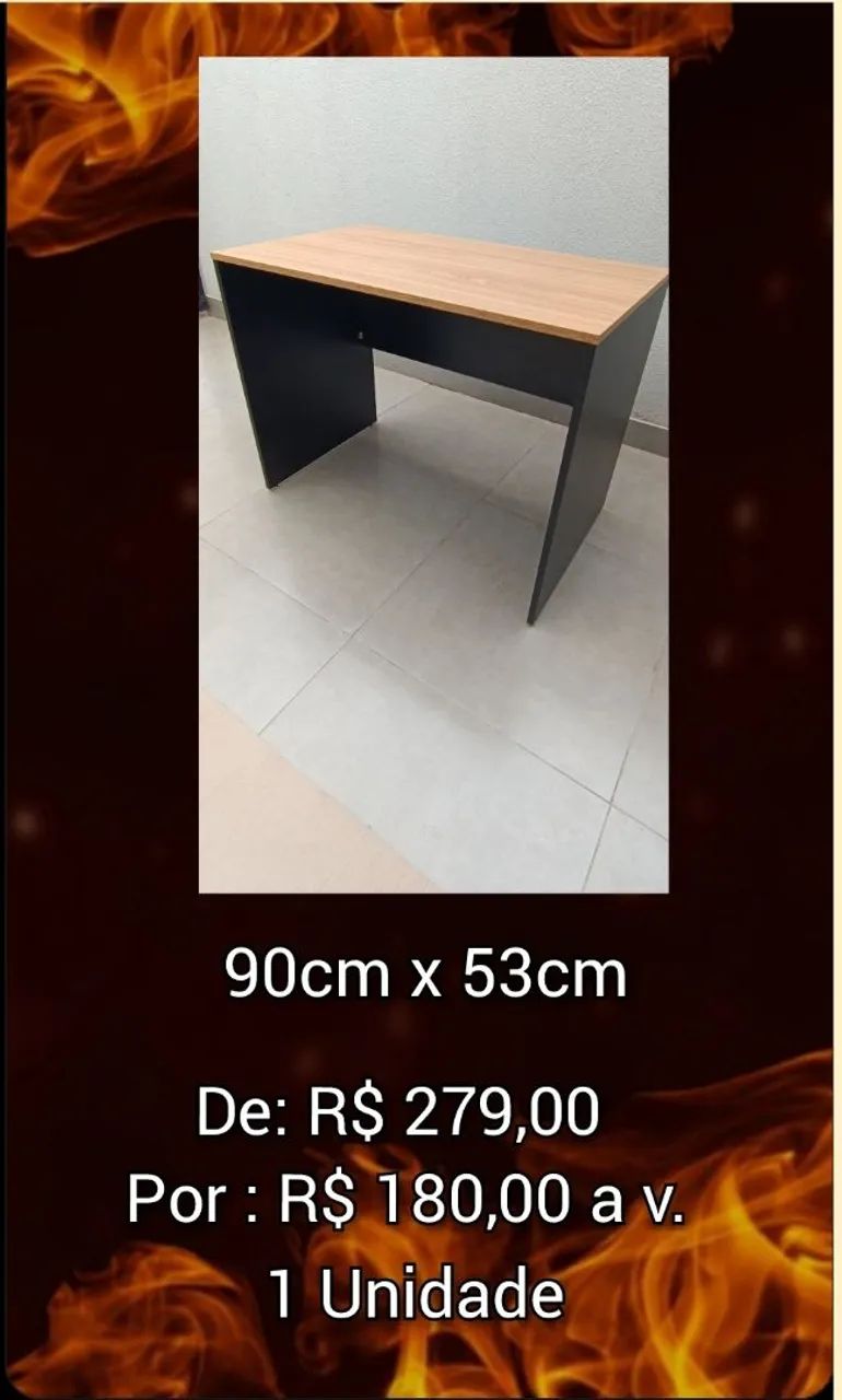 Mesa de Escritório 90cm x 53cm - Nova