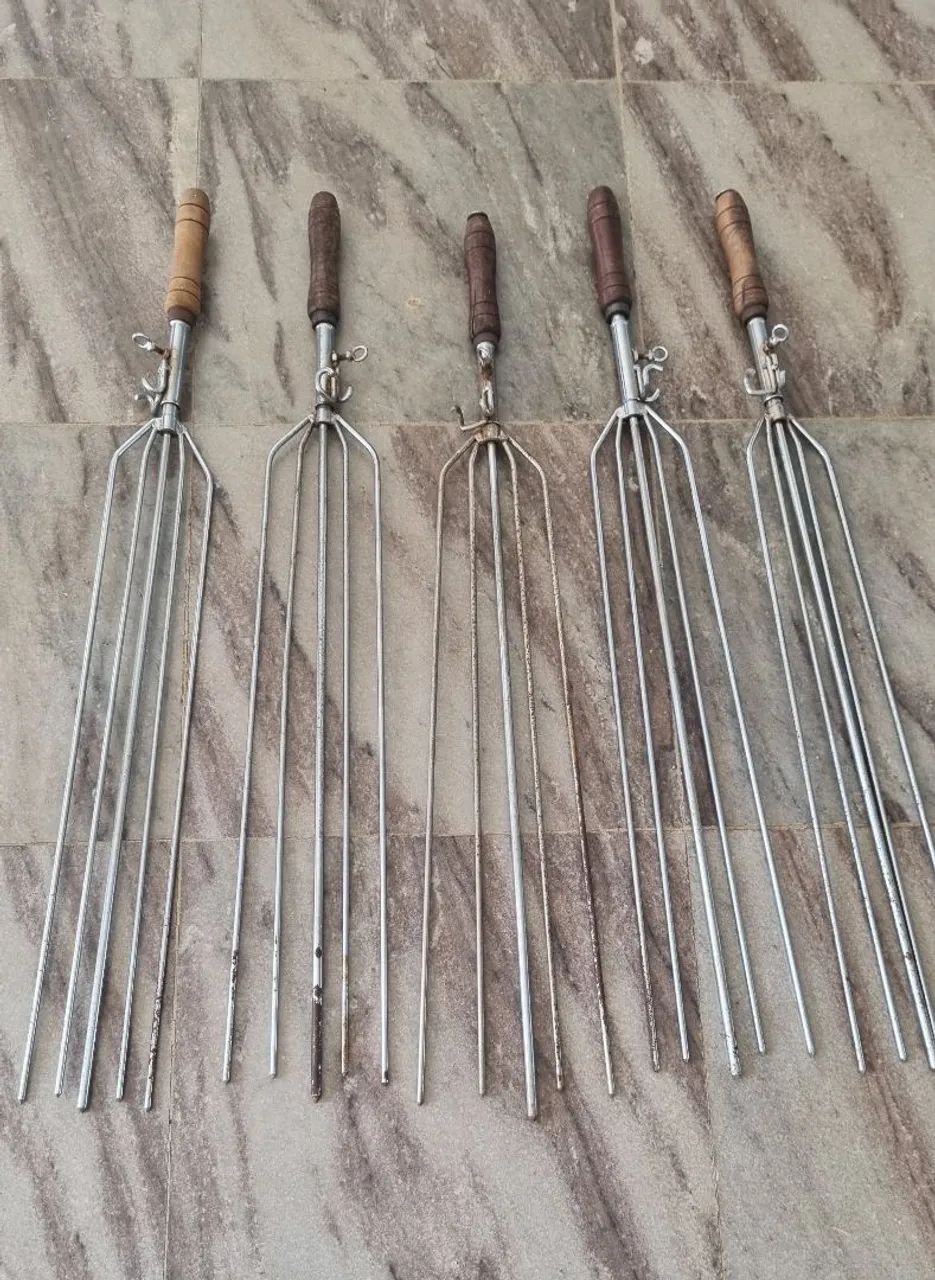 5 Espetos para Churrascode Chao Profissional 5 Pontas (Fogo de Chão) - Foto 3