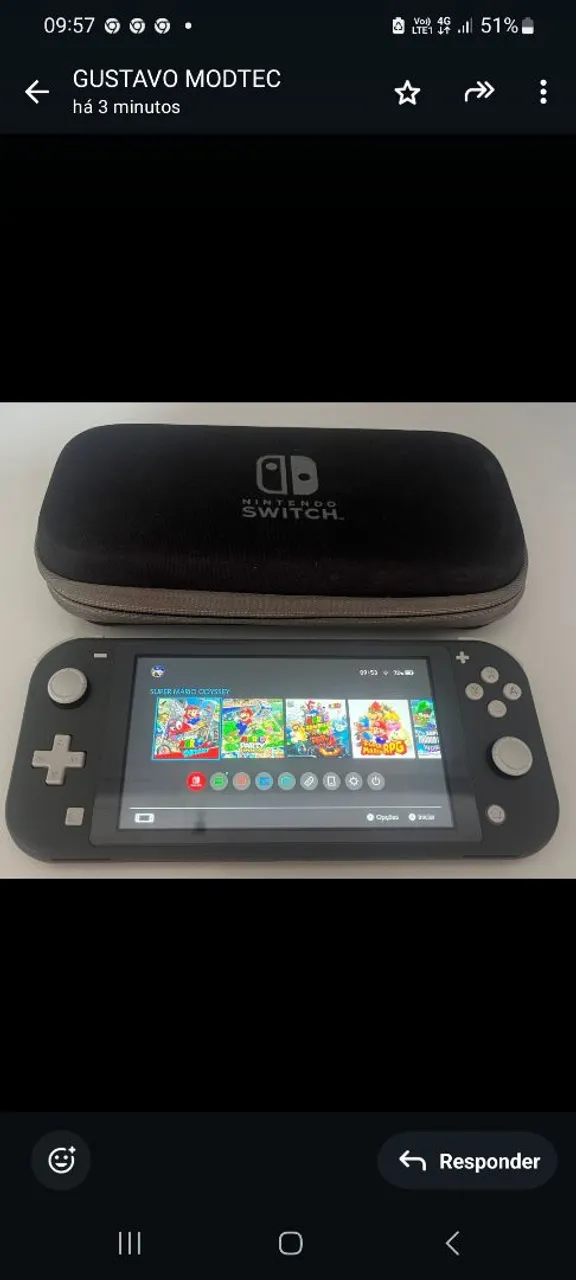 Nintendo Switch Lite - Cinza d.es.b.l.o.q.u.e.a.d.o