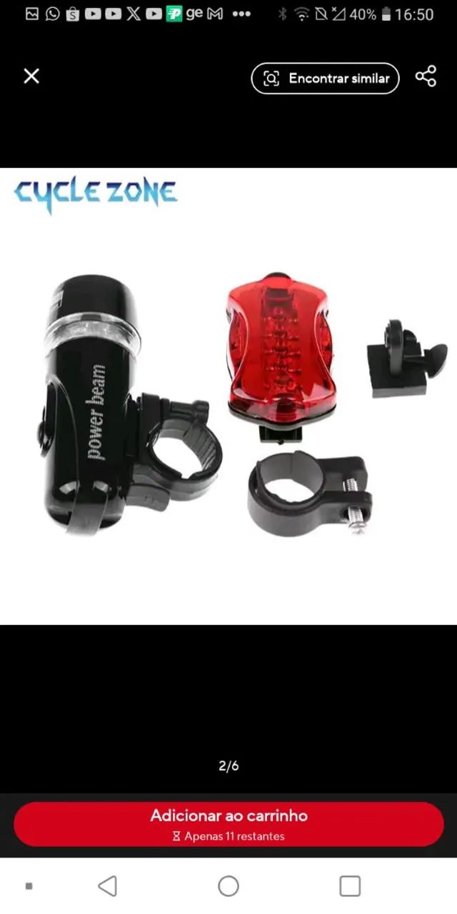Kit de Farol e Lanterna Traseira para Bicicleta - Foto 3