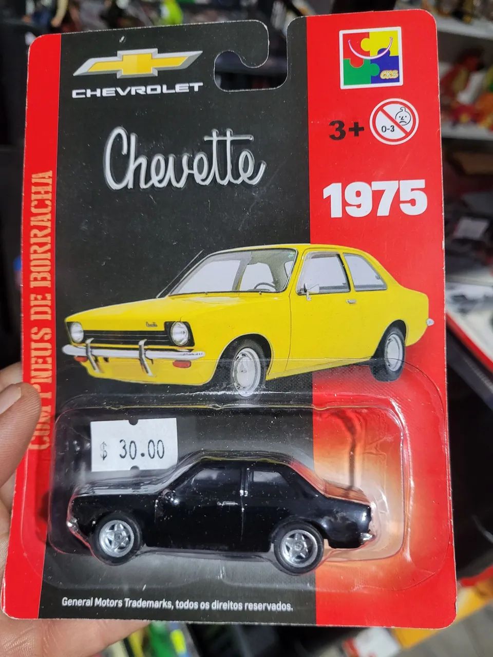 Miniatura Chevette1/64 com pneus de borracha