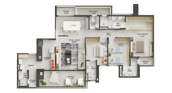 PLANTA 139m²