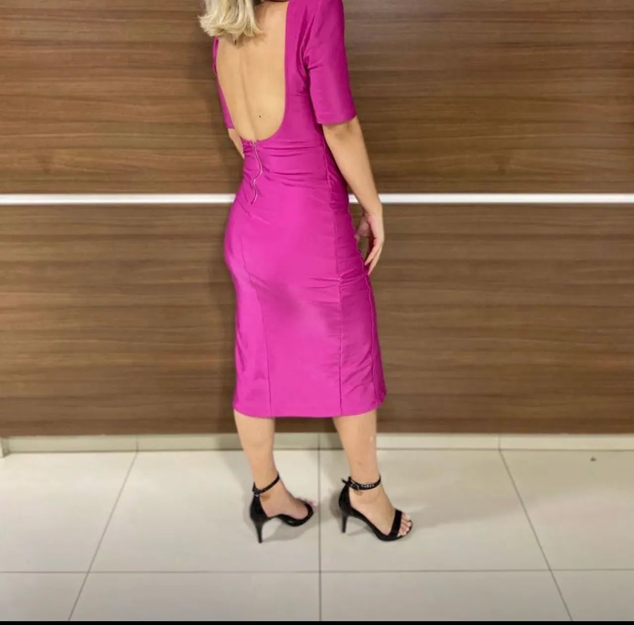 Vestido midi rosa  - Foto 2