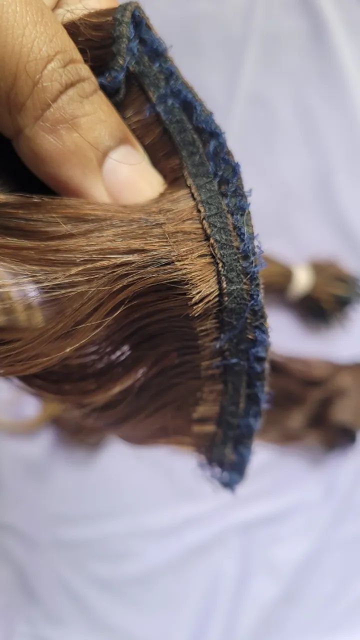 CABELO NATURAL 40CM SEPARADO EM DUAS TELAS - Foto 5