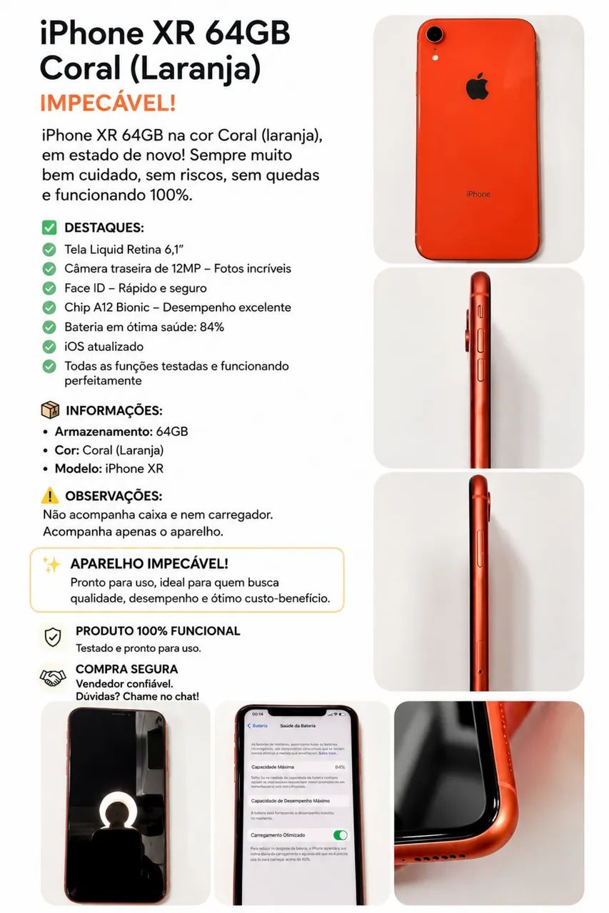iPhone XR 64GB Muito novo - Celulares e Smartphones - Coloninha