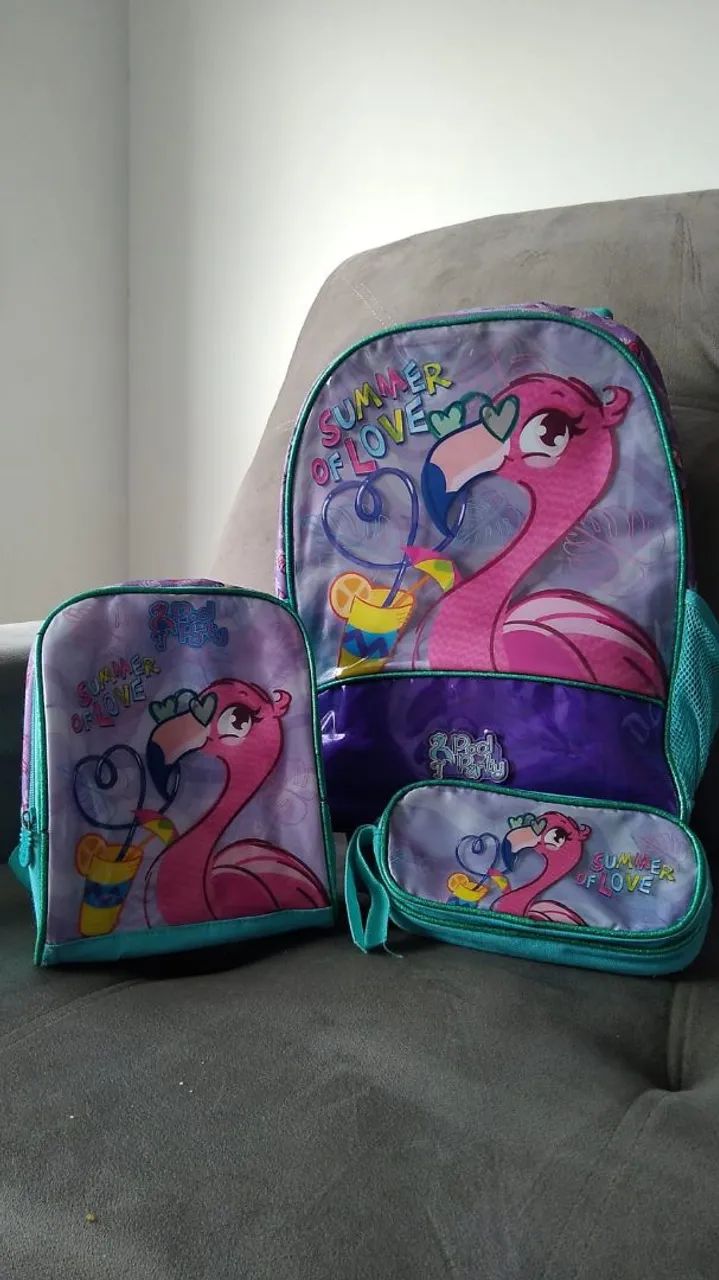 Kit mochila escolar ( Flamingo ) 