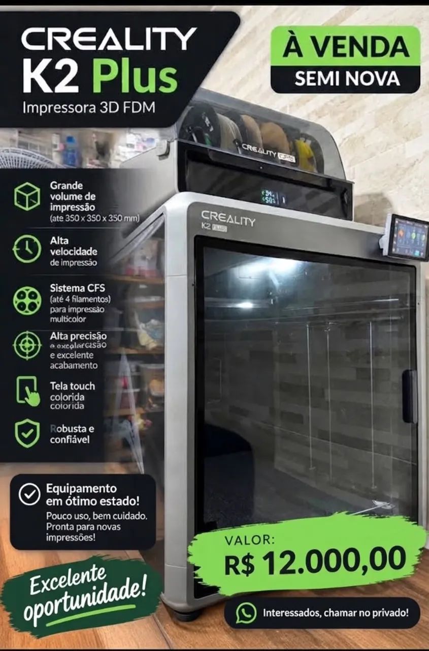 Creality K2 Plus Combo + CFS - 523h - NF - R$ 12.000 - Foto 3