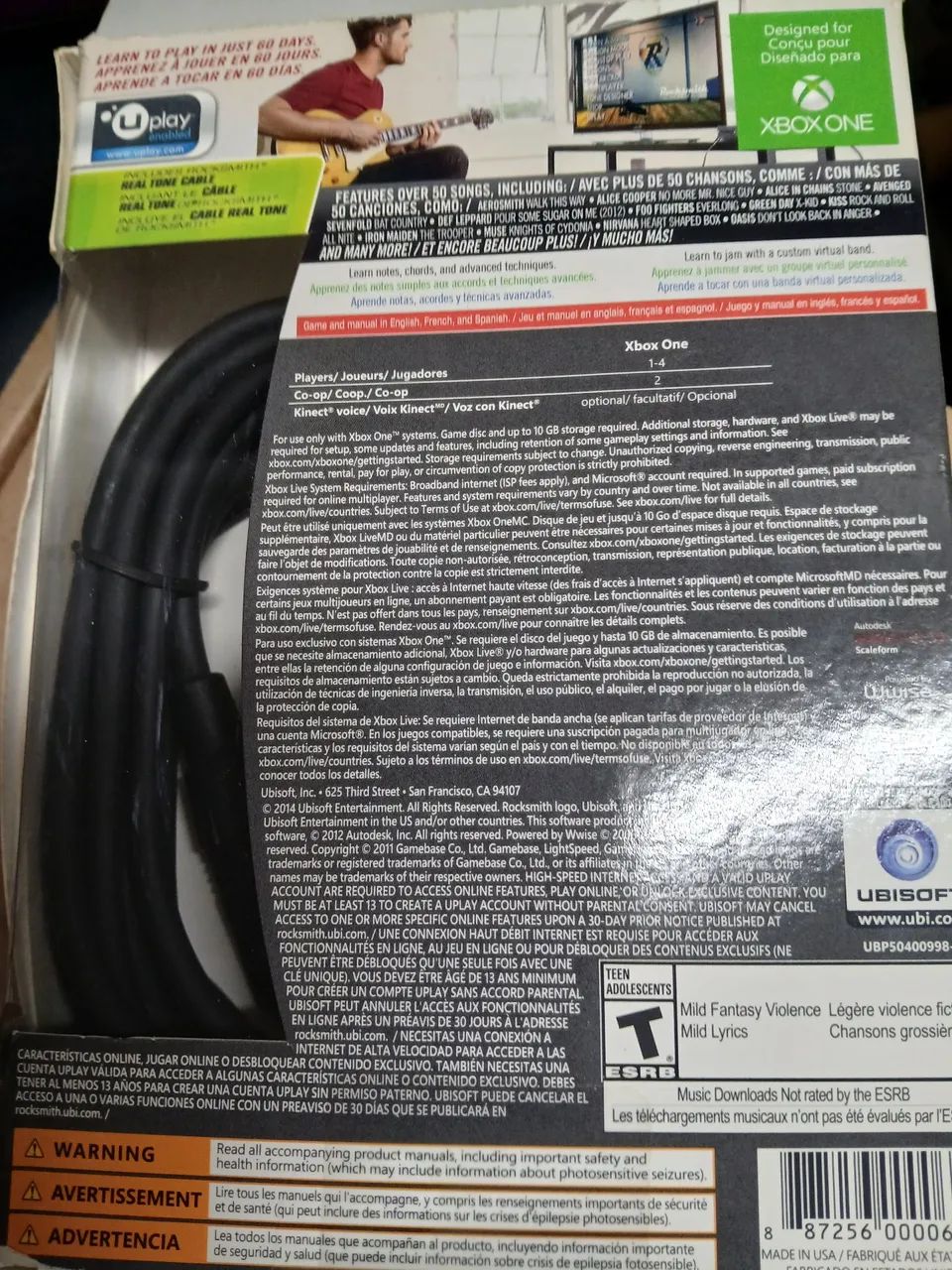 Rocksmith xbox one jogo + cabo - Foto 2