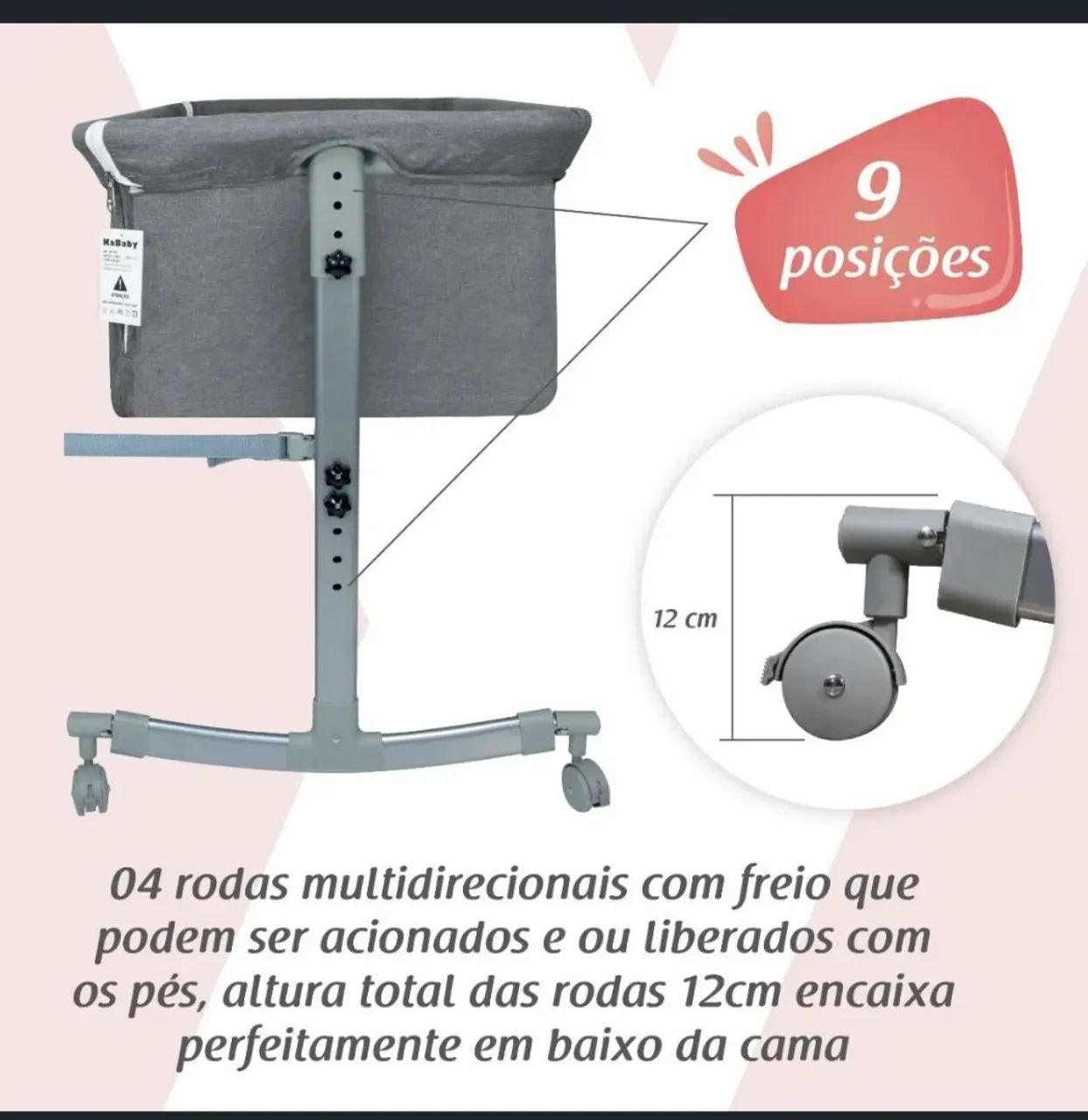 Berço portátil sleep 3 em 1 Moisés cobed - Foto 5